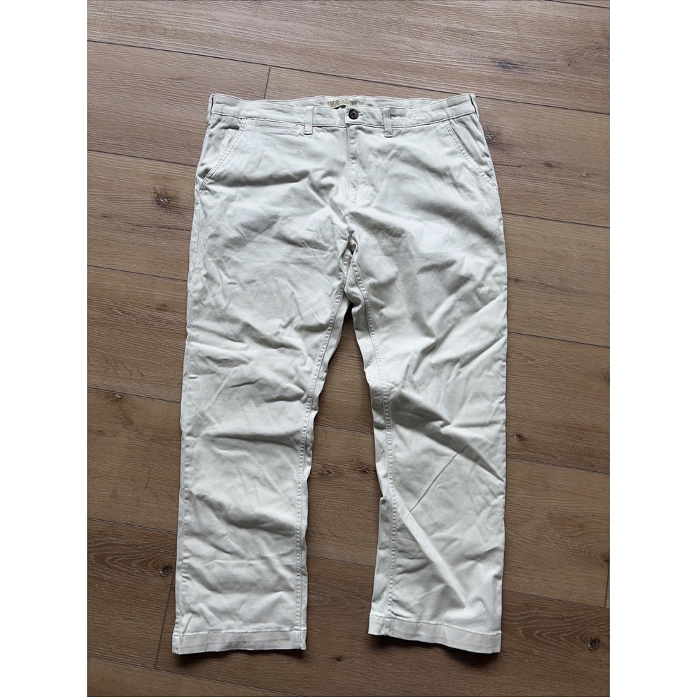 Elliot Mulryan Mens Tan Khaki Chino Pants 38x30  Cotton Blend Stretch Flat Front